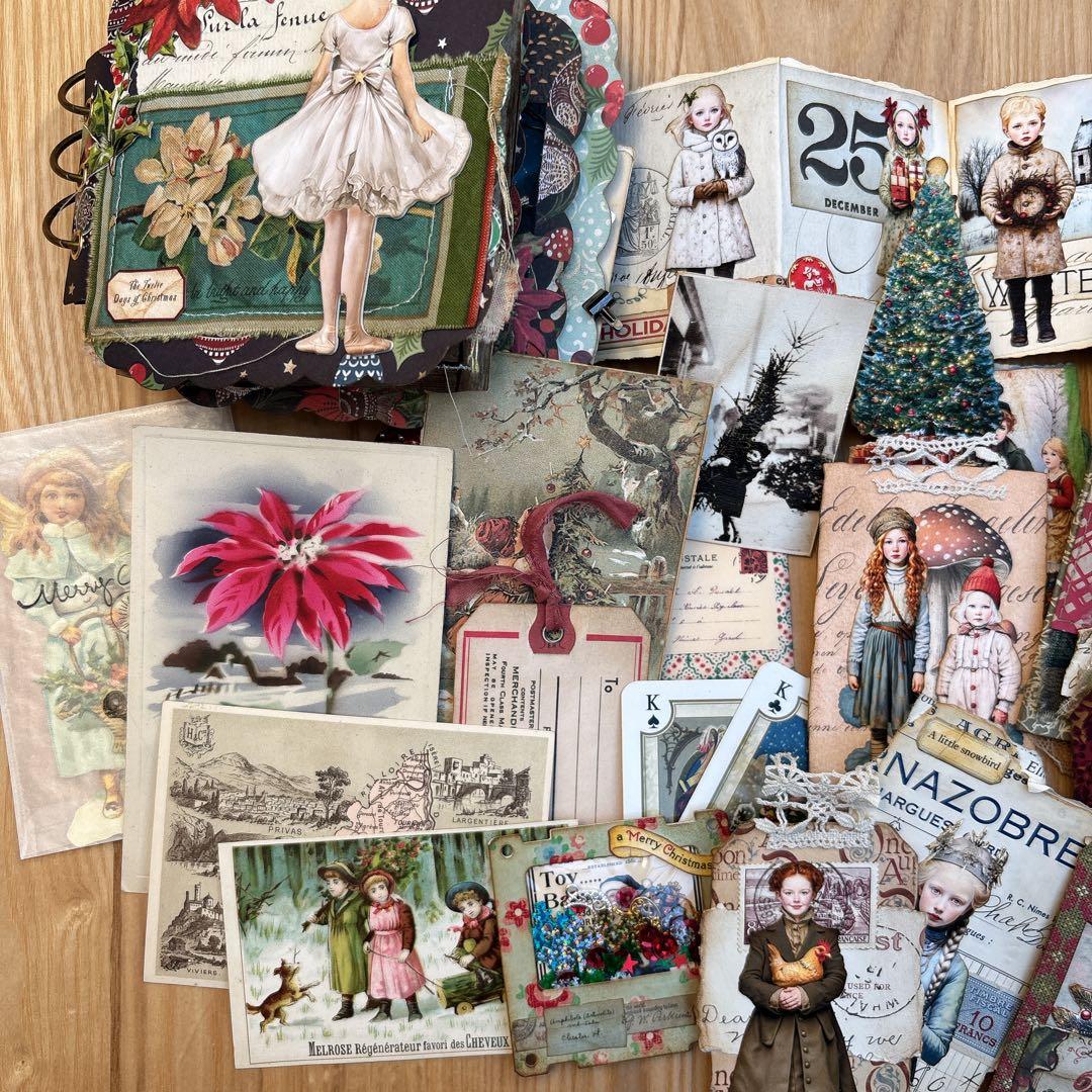 クリスマス& Happy New Year コラージュ　ジャンクジャーナル