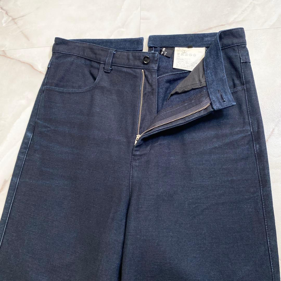 A15597 美品 トリココムデギャルソン シンチバックサルエルデニム 濃紺M