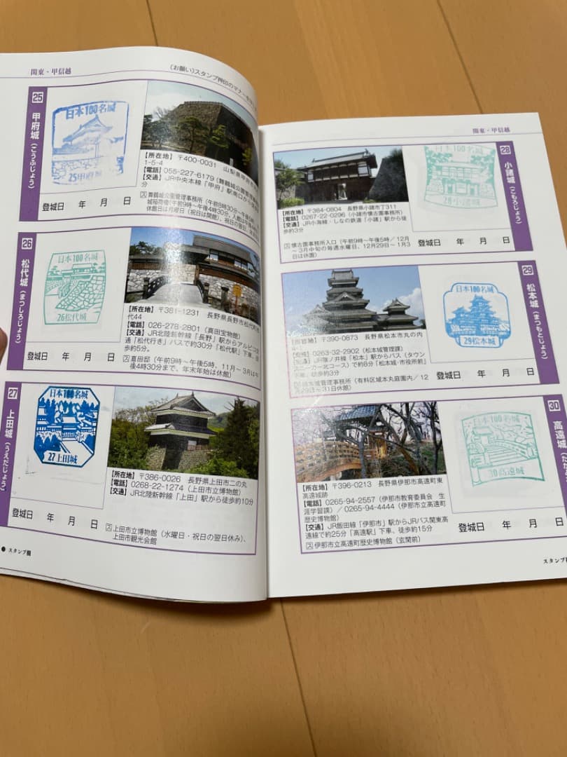 日本100名城 スタンプ帳　87城押印済