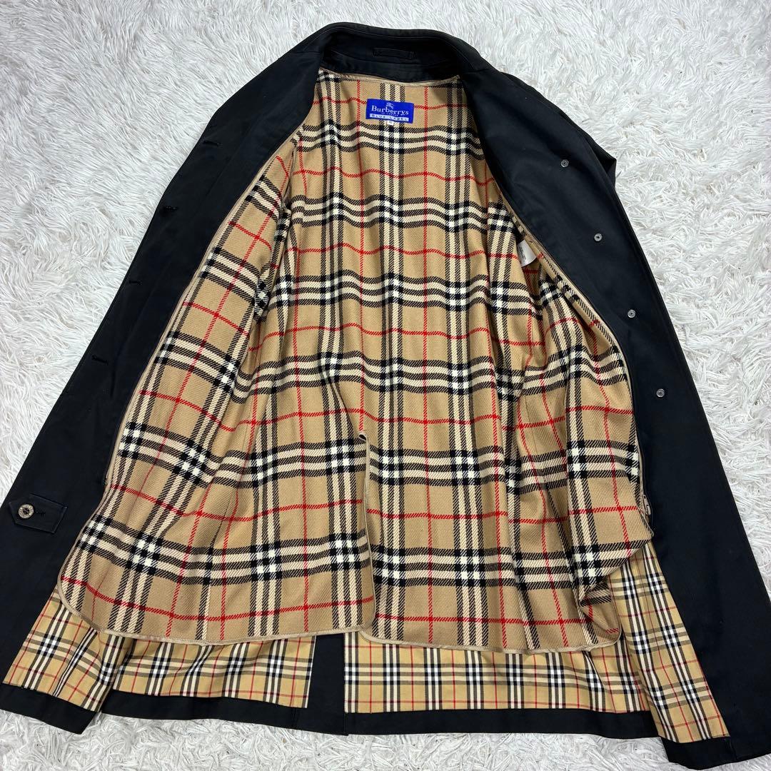 バーバリーブルーレーベル ステンカラー コート ノバチェック インナー付 L
