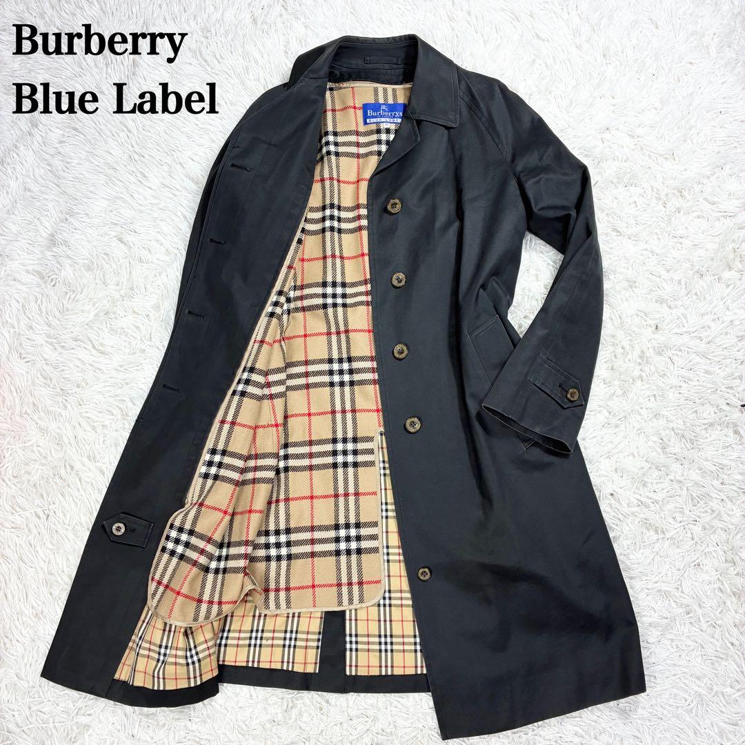 バーバリーブルーレーベル ステンカラー コート ノバチェック インナー付 L