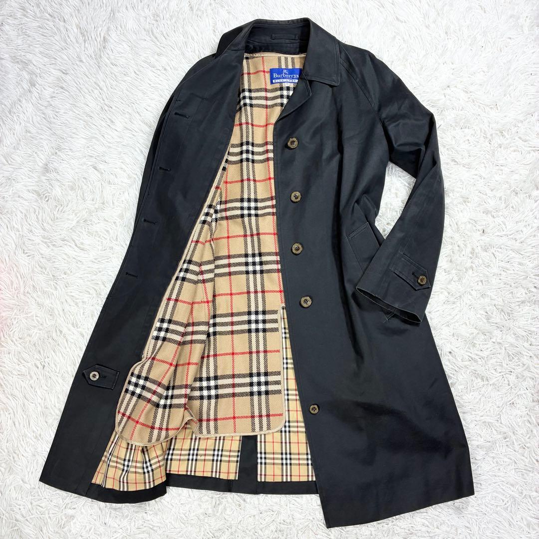 バーバリーブルーレーベル ステンカラー コート ノバチェック インナー付 L