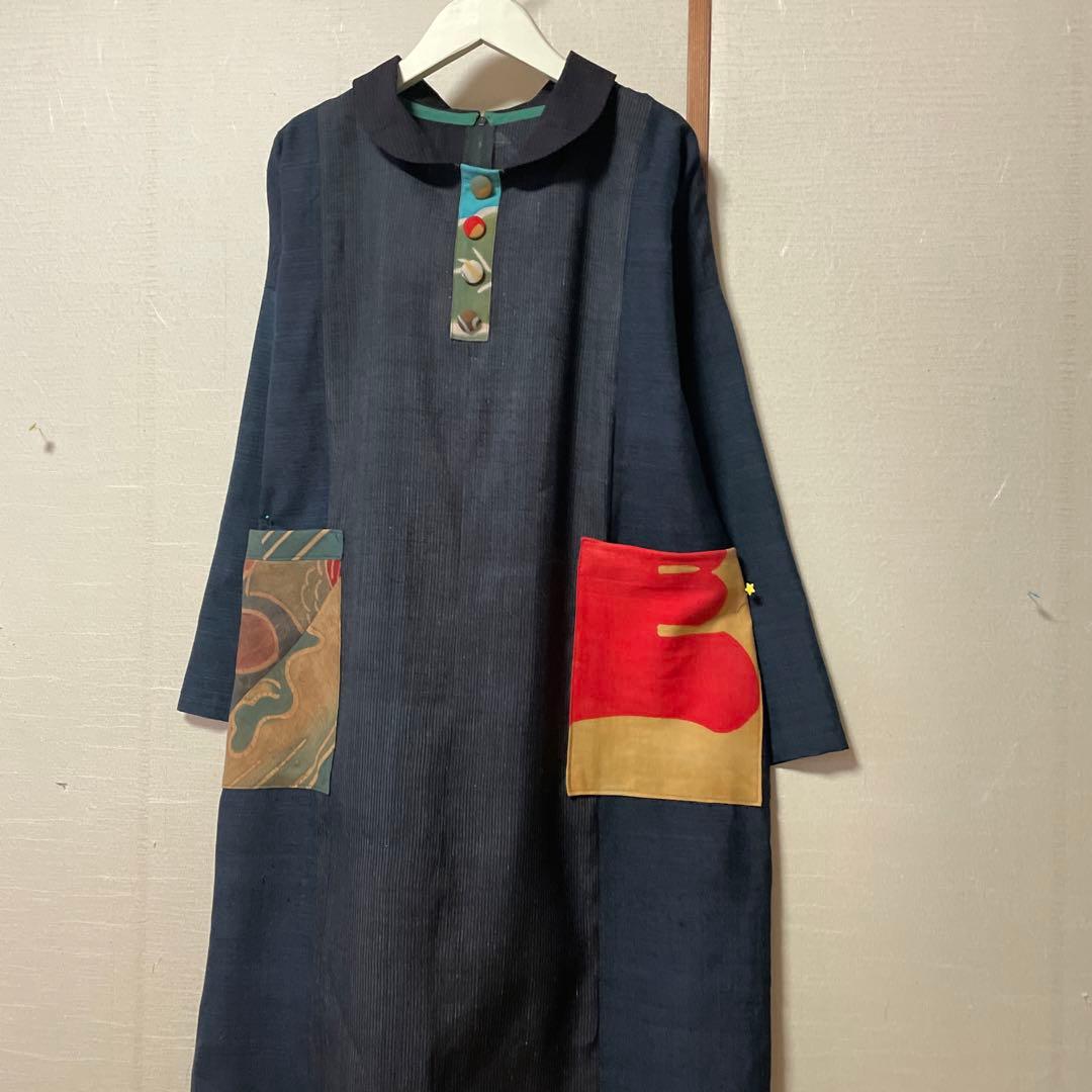 専用　すみ様　無地縞紬に幟のコラボ