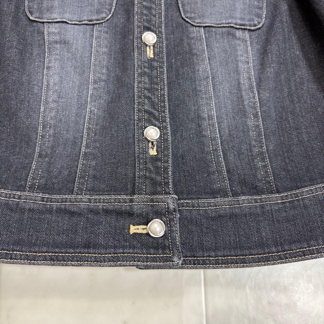 M’S GRACY★新品★ファーリボンデニムジャケット パールボタン ストレッチ