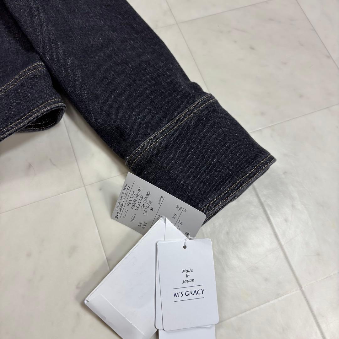 M’S GRACY★新品★ファーリボンデニムジャケット パールボタン ストレッチ