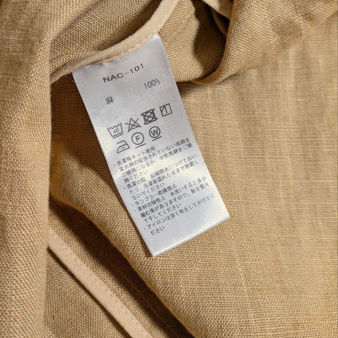 nalu nanea ／日本製 定価5万円 リネン ステンカラーコートキャメル
