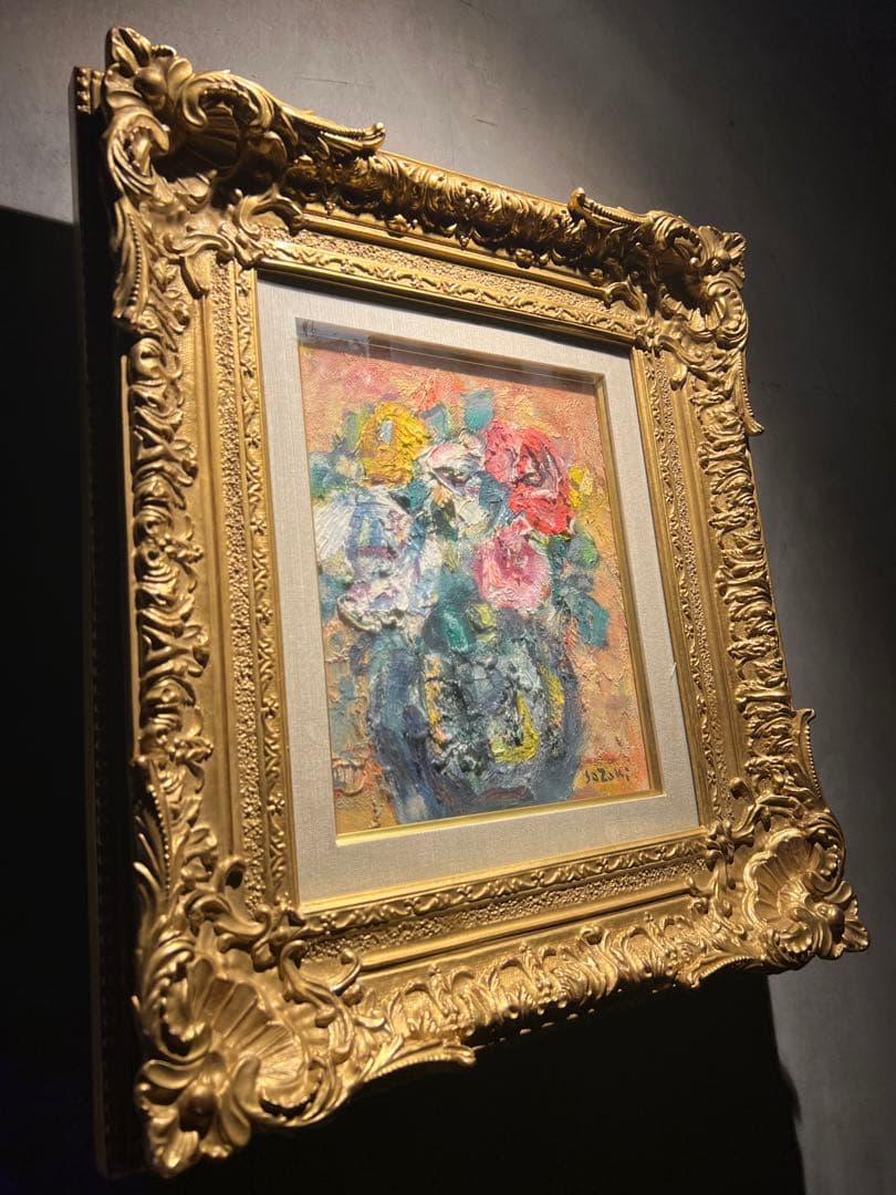 佐崎紘一 【薔薇】厚塗り油彩画