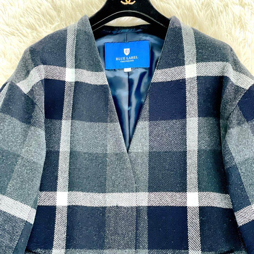 希少✨【ブルーレーベルクレストブリッジ】クレストブリッジチェックツイードコート
