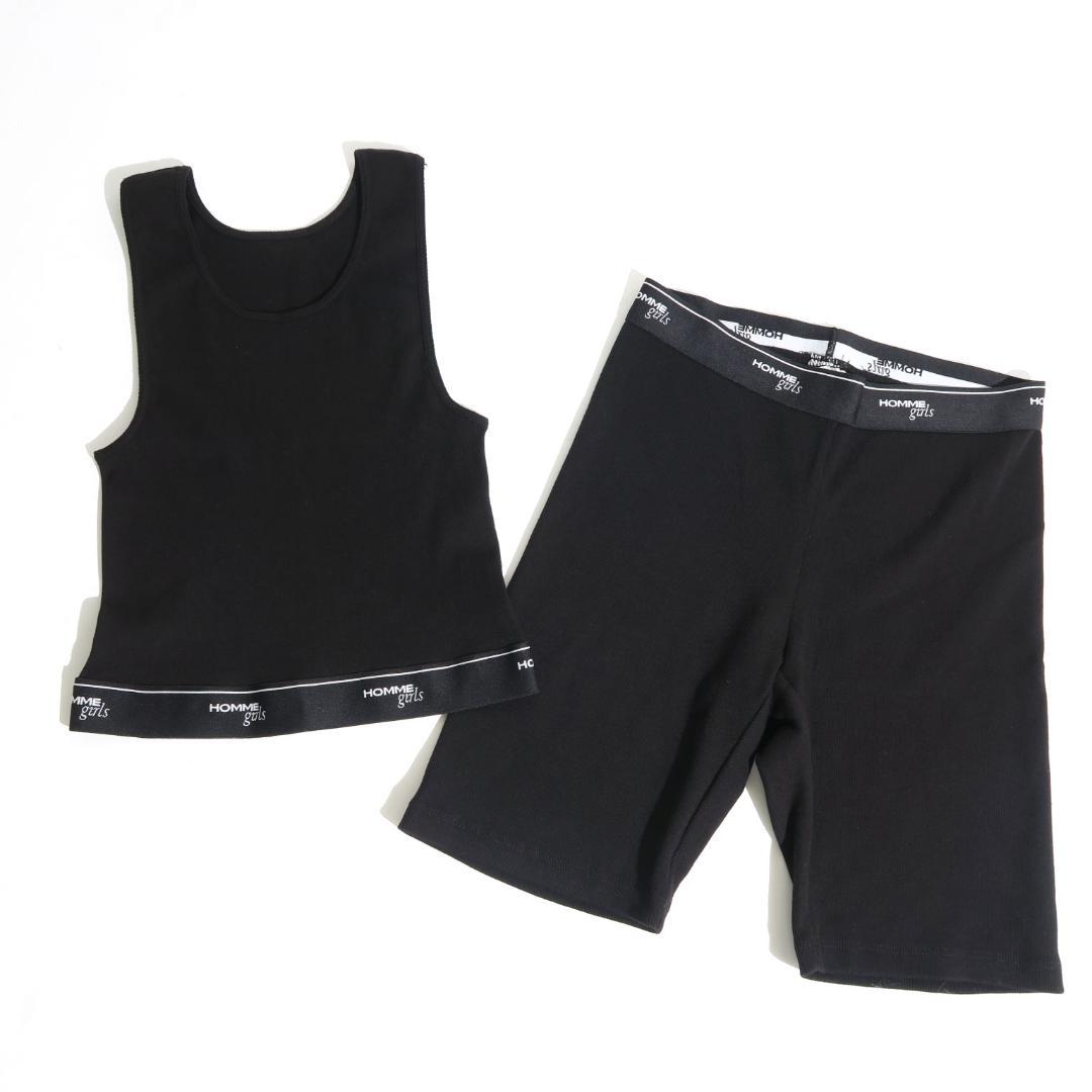 2点セット HOMME girls LOGO タンクトップ バイカー ショーツ