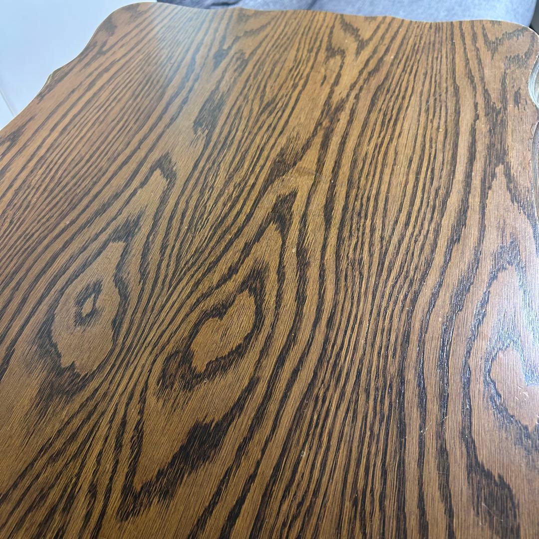 アンティーク　三越家具ブルージュ　ルーマニア製　オーク材デスク　英国　猫脚　虎柄