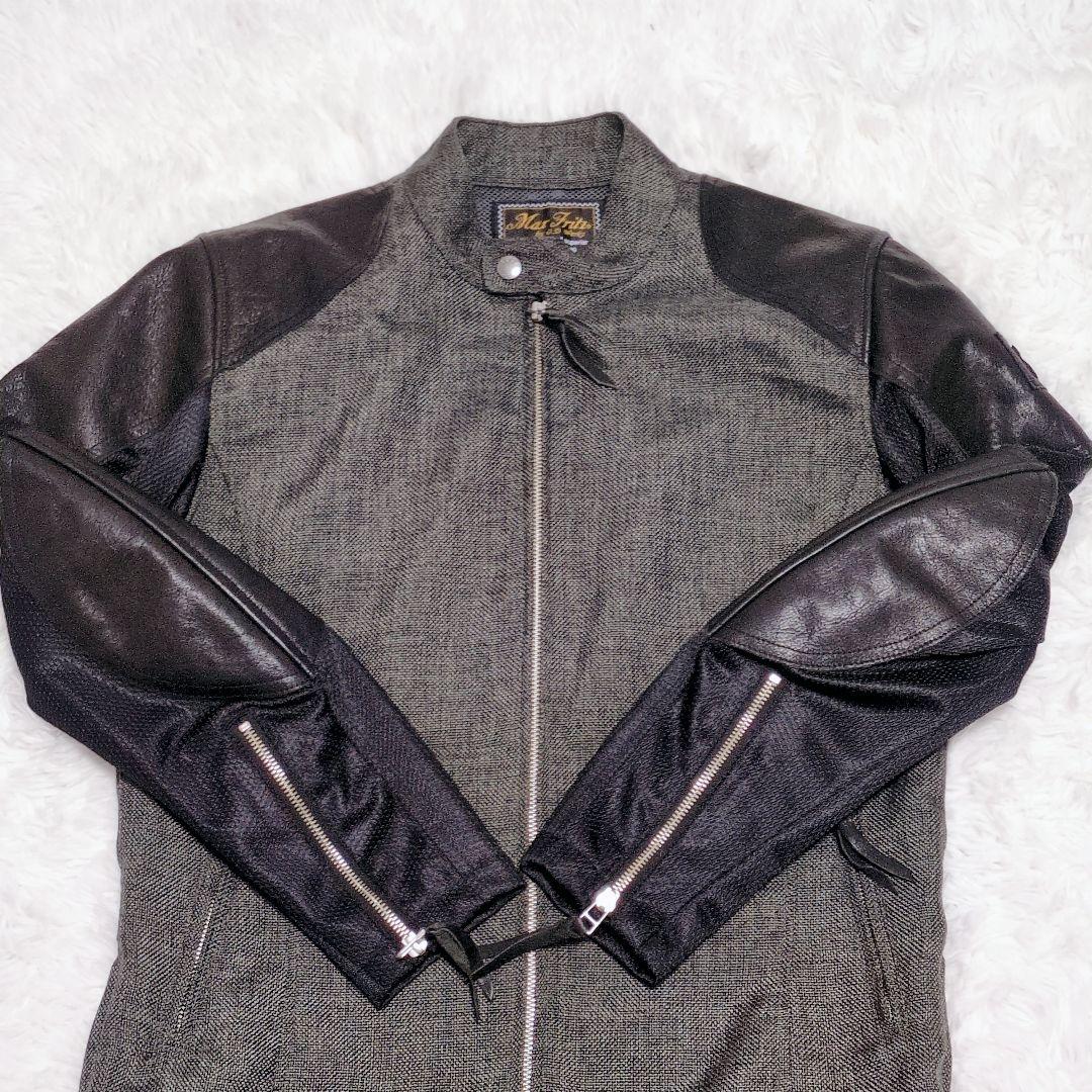 Max Fritzマックスフリッツ メッシュスリーブシングルライダースジャケット