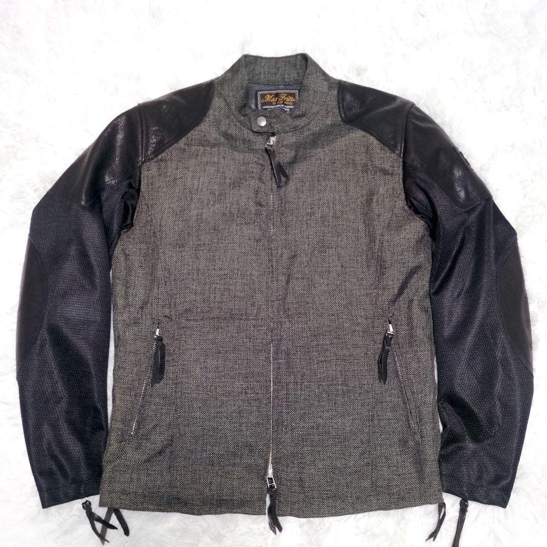 Max Fritzマックスフリッツ メッシュスリーブシングルライダースジャケット