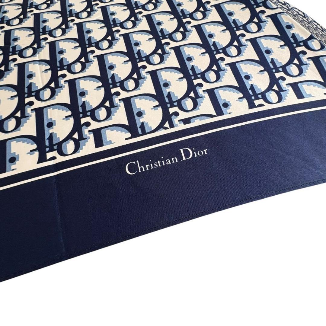 Christian Dior トロッター 折りたたみ傘 保管袋付き　ネイビー