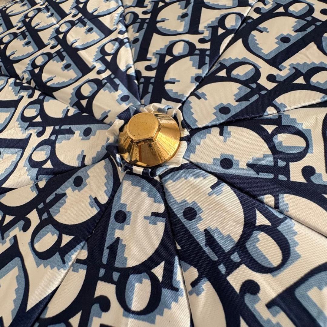 Christian Dior トロッター 折りたたみ傘 保管袋付き　ネイビー