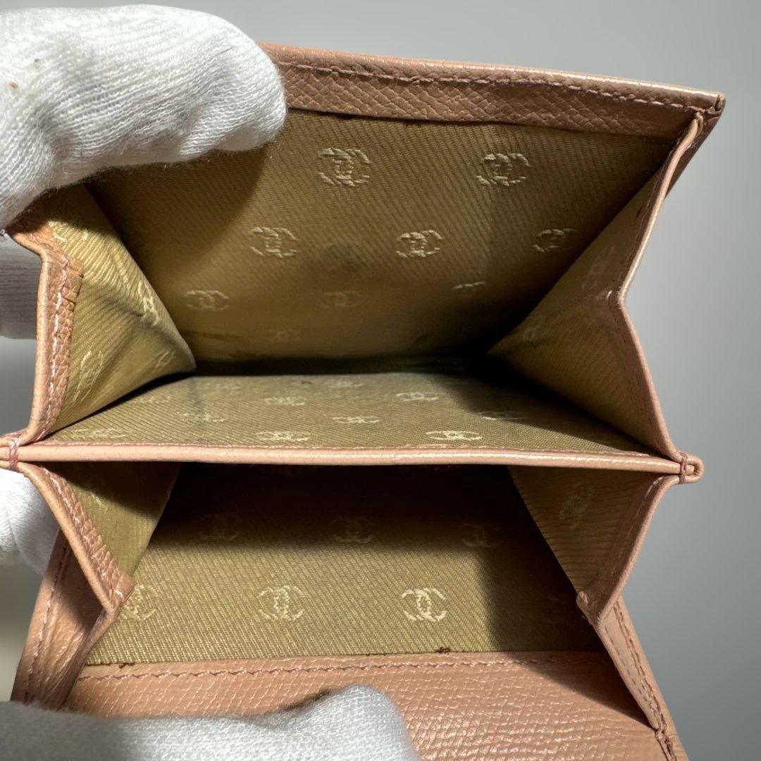 CHANEL　シャネル　W1　ココマーク　三つ折り　財布　キャビアスキン　ピンク