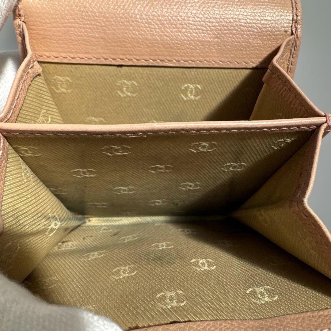 CHANEL　シャネル　W1　ココマーク　三つ折り　財布　キャビアスキン　ピンク