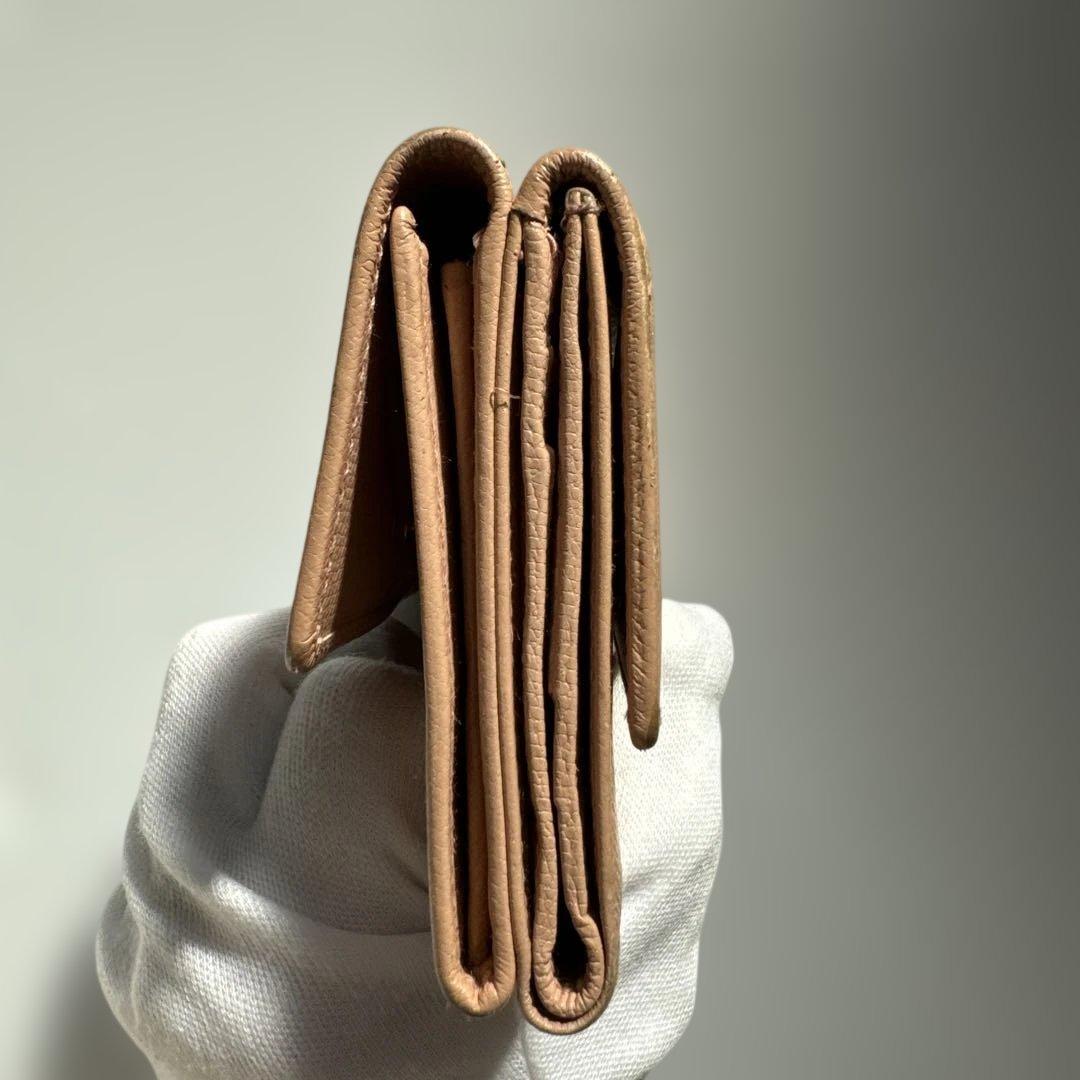 CHANEL　シャネル　W1　ココマーク　三つ折り　財布　キャビアスキン　ピンク