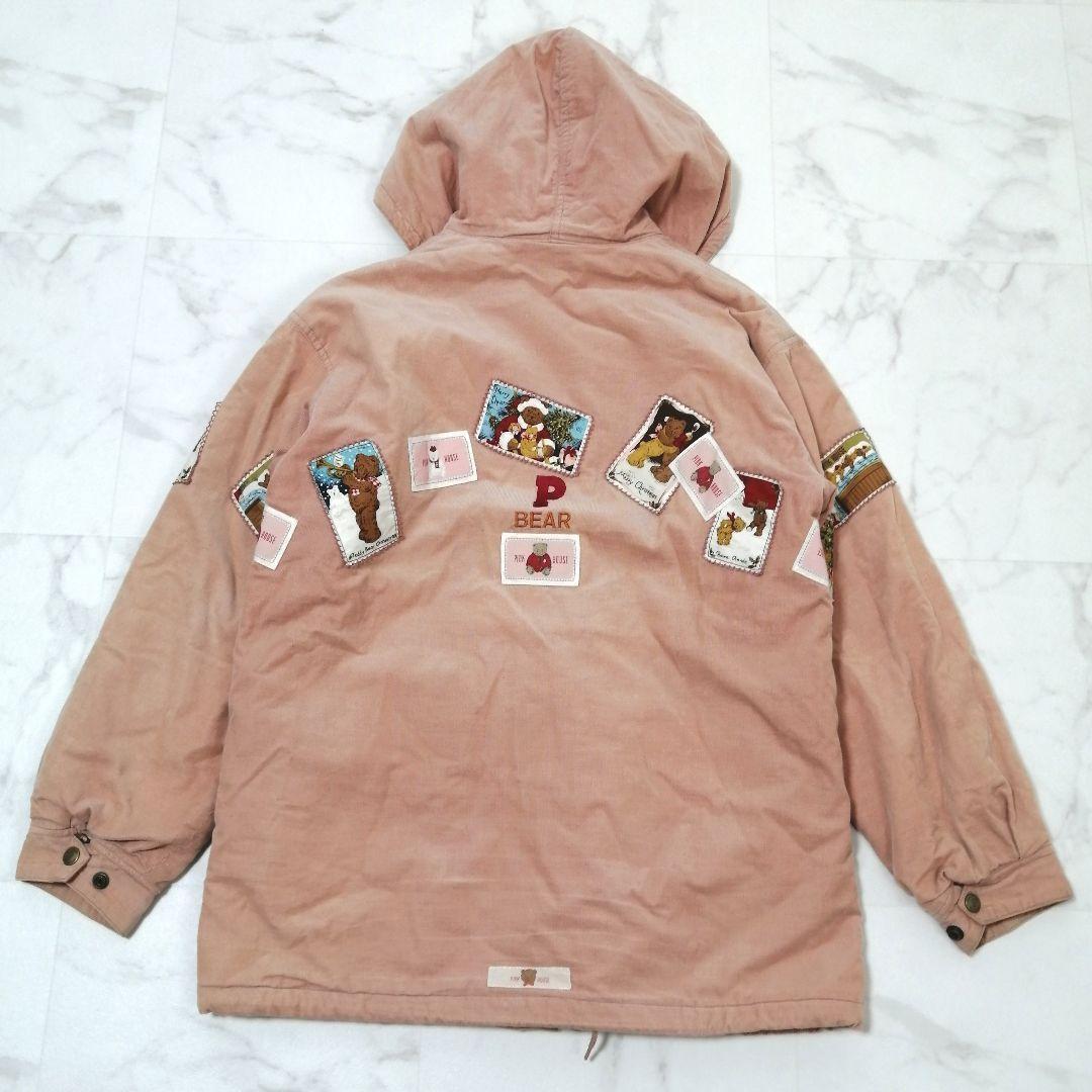 ピンクハウス　ブルゾン　羽織　キルティング　フード　ゼッケン　BEAR F　くま