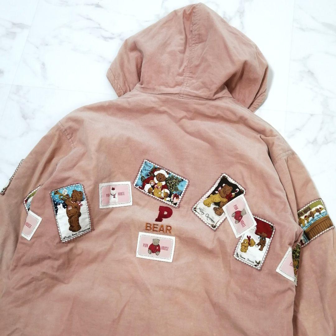 ピンクハウス　ブルゾン　羽織　キルティング　フード　ゼッケン　BEAR F　くま