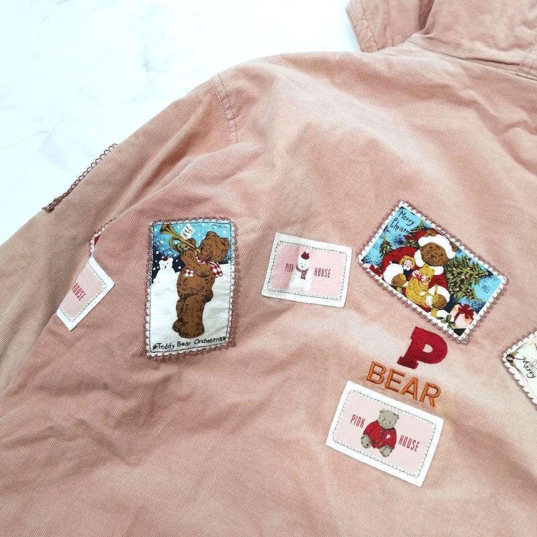 ピンクハウス　ブルゾン　羽織　キルティング　フード　ゼッケン　BEAR F　くま