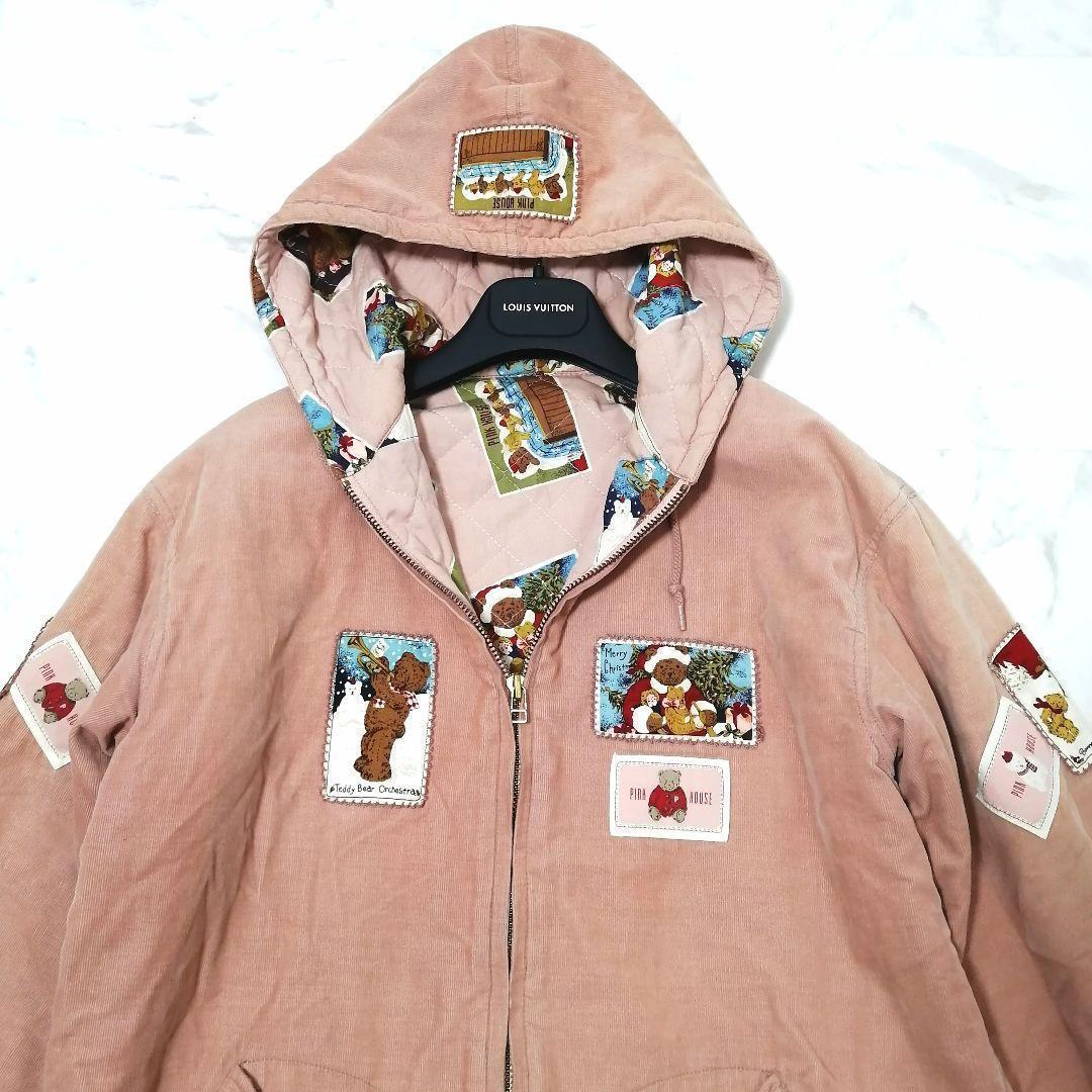 ピンクハウス　ブルゾン　羽織　キルティング　フード　ゼッケン　BEAR F　くま