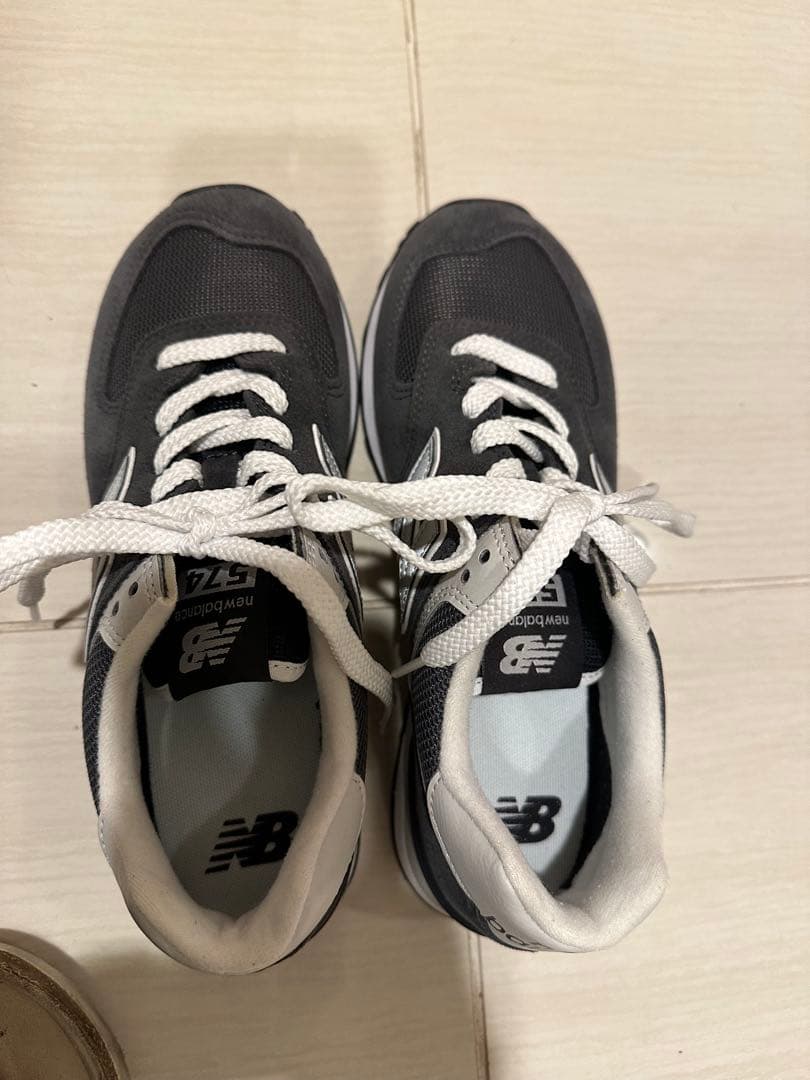 【新品】ニューバランスU574 24cmブラック（ダークグレーに近い）