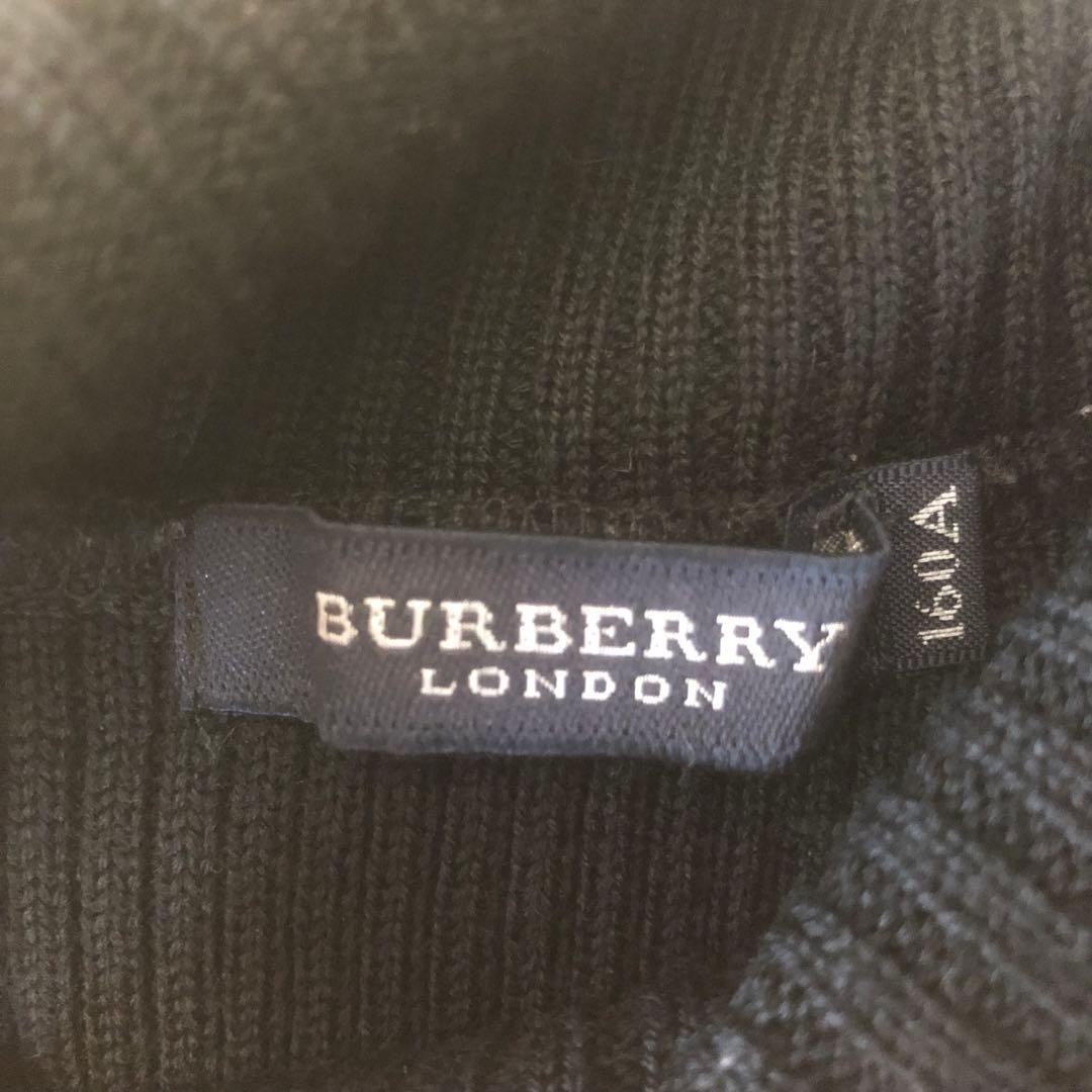 バーバリーロンドン　ドッキングプリーツワンピース　タートルネック　ノバチェック