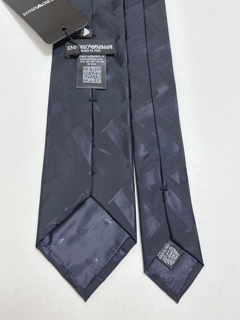 エンポリオアルマーニ ネクタイ ナイロン ロゴレタッチ シャドー 新品