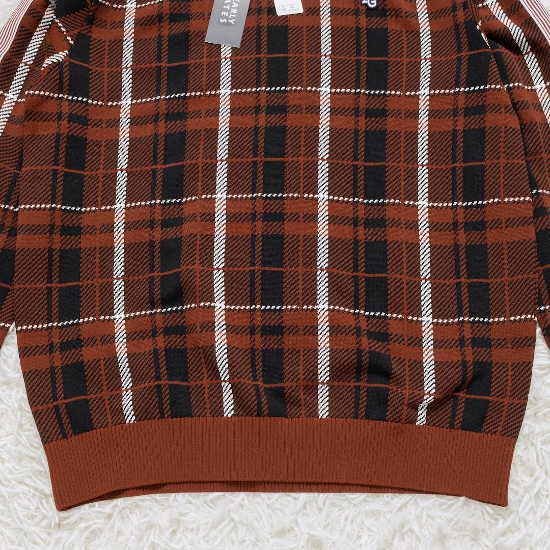 未使用 パーリーゲイツ 23AW ニット セーター チェック クルーネック 6