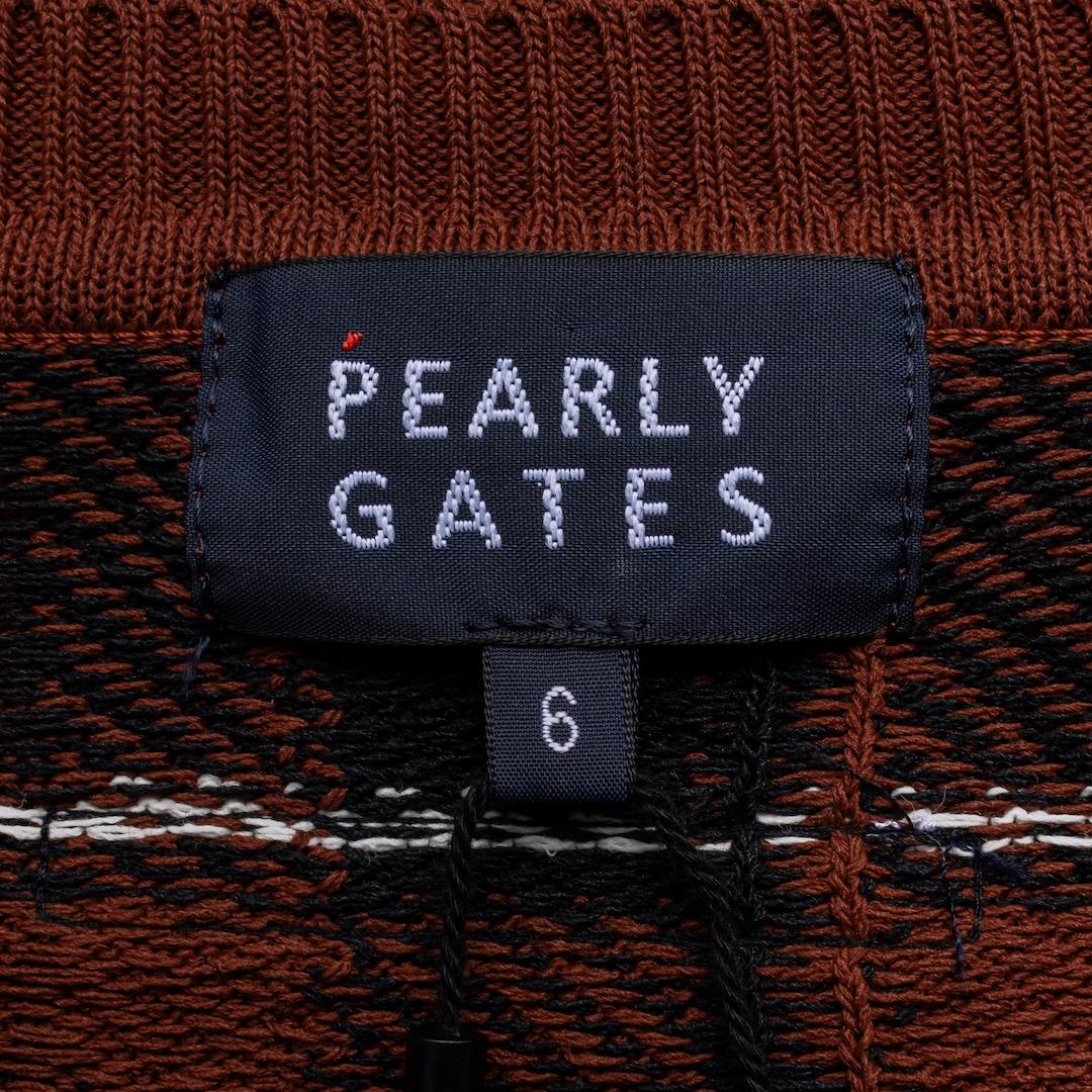 未使用 パーリーゲイツ 23AW ニット セーター チェック クルーネック 6