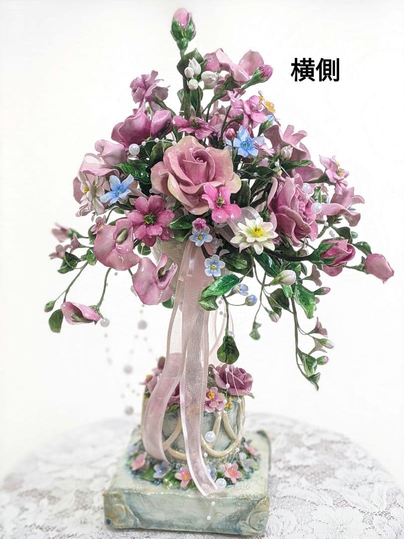 【専用です】クレイフラワー♡ロココ調薔薇のフラワーアレンジメント♡ハンドメイド