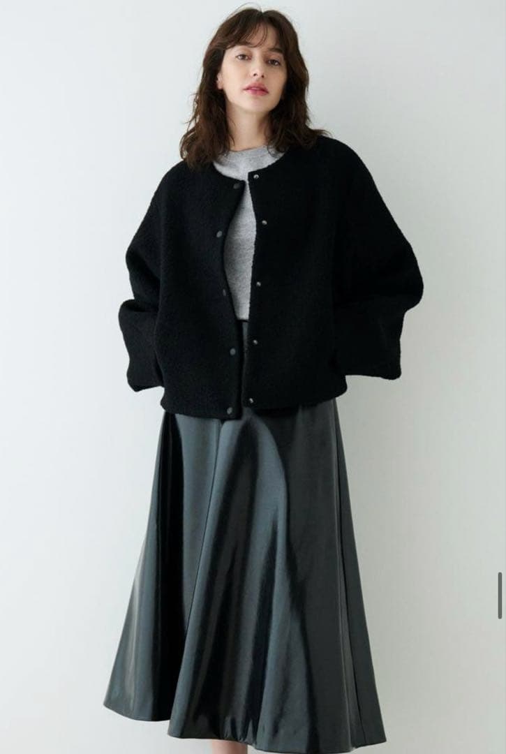 【美品】2024AW セオリーリュクス ショートコート　38 グレー