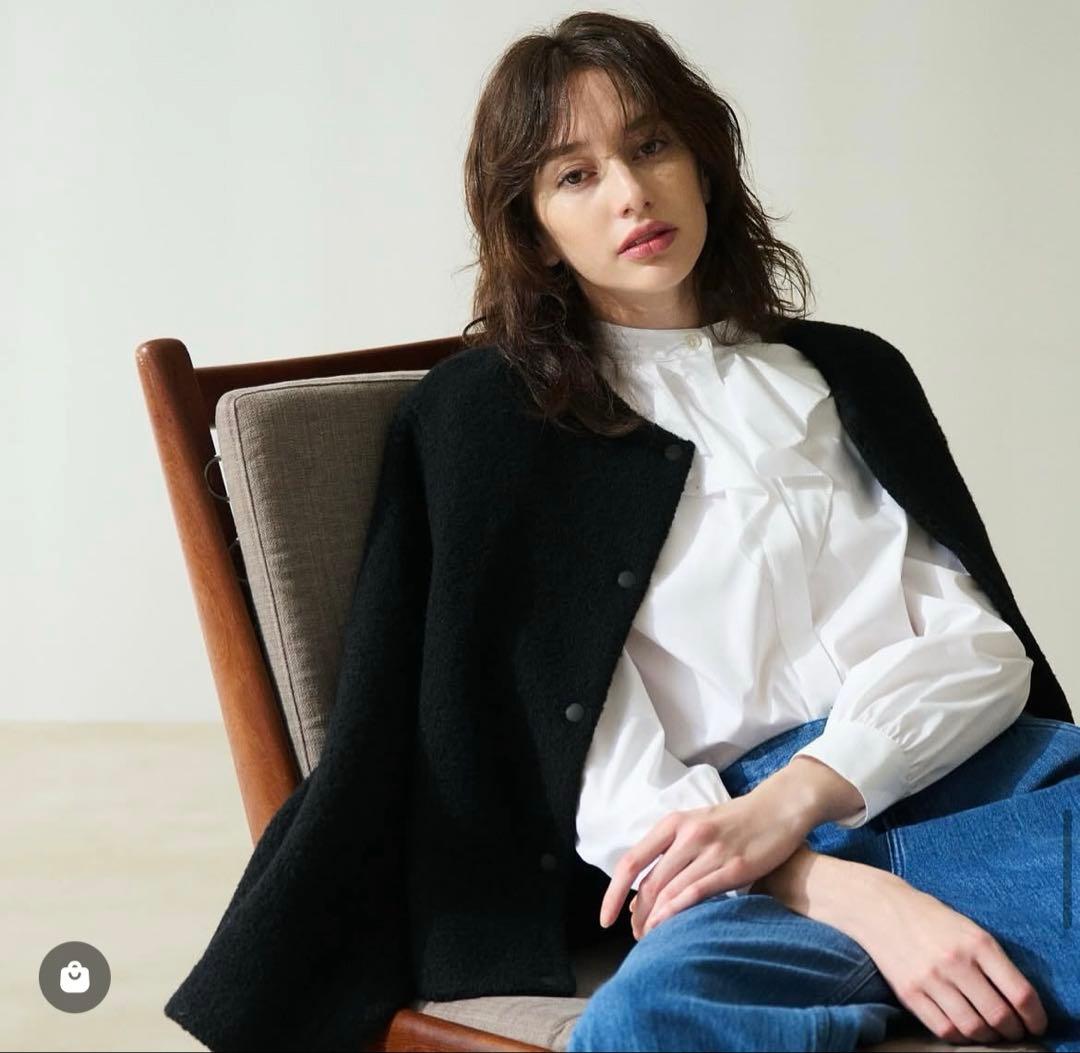 【美品】2024AW セオリーリュクス ショートコート　38 グレー