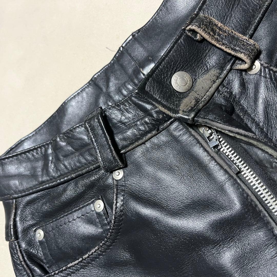 USA製 古着 90's ショット レザーパンツ カウレザー