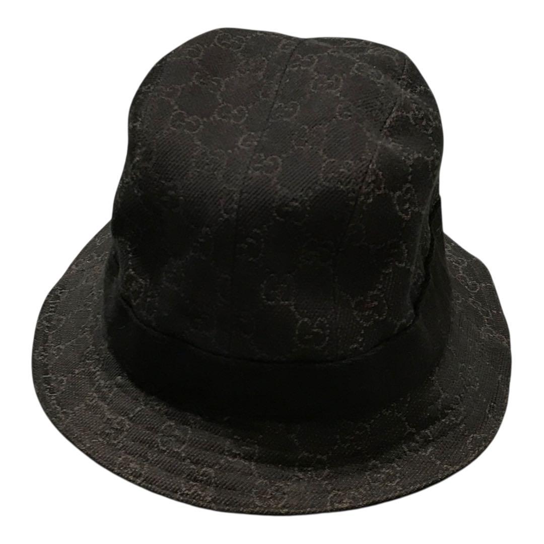 正規品　Gucci グッチ　バケットハット　GG柄　イタリア製　プレートロゴ