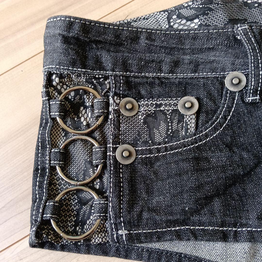 d.i.a. ダイヤ デニム ローライズ ショートパンツ ブラック 26サイズ