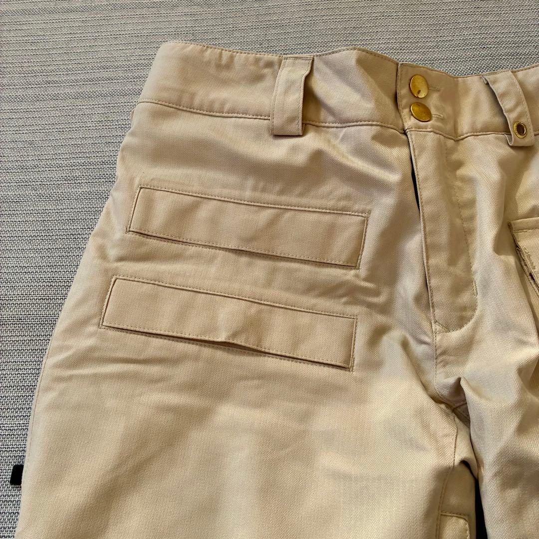 美品◆ burton バートン スノーボード パンツ ベージュ フレア ポーチ付