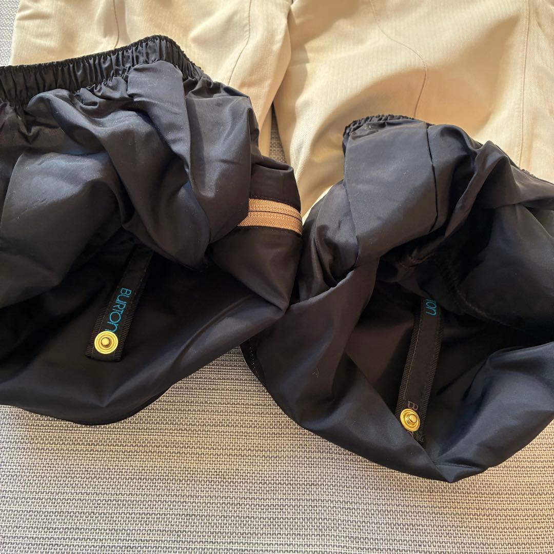美品◆ burton バートン スノーボード パンツ ベージュ フレア ポーチ付