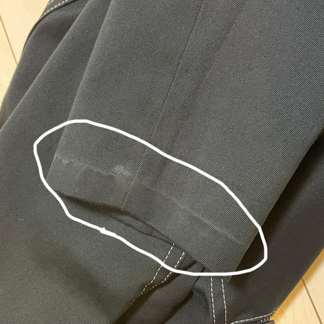 【Y’s】 コットンジャケット 白ステッチ ジッパーポケット ［黒］