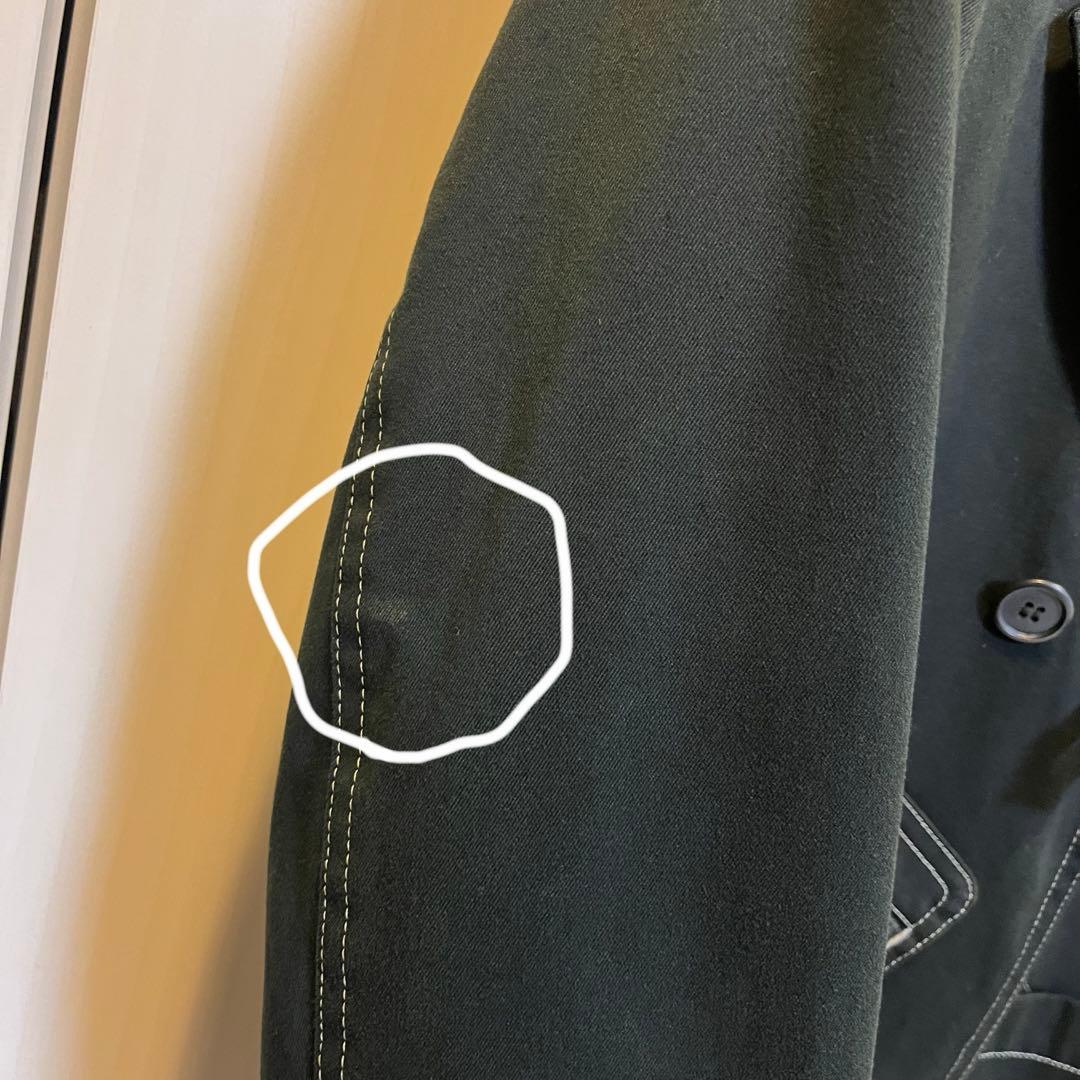 【Y’s】 コットンジャケット 白ステッチ ジッパーポケット ［黒］