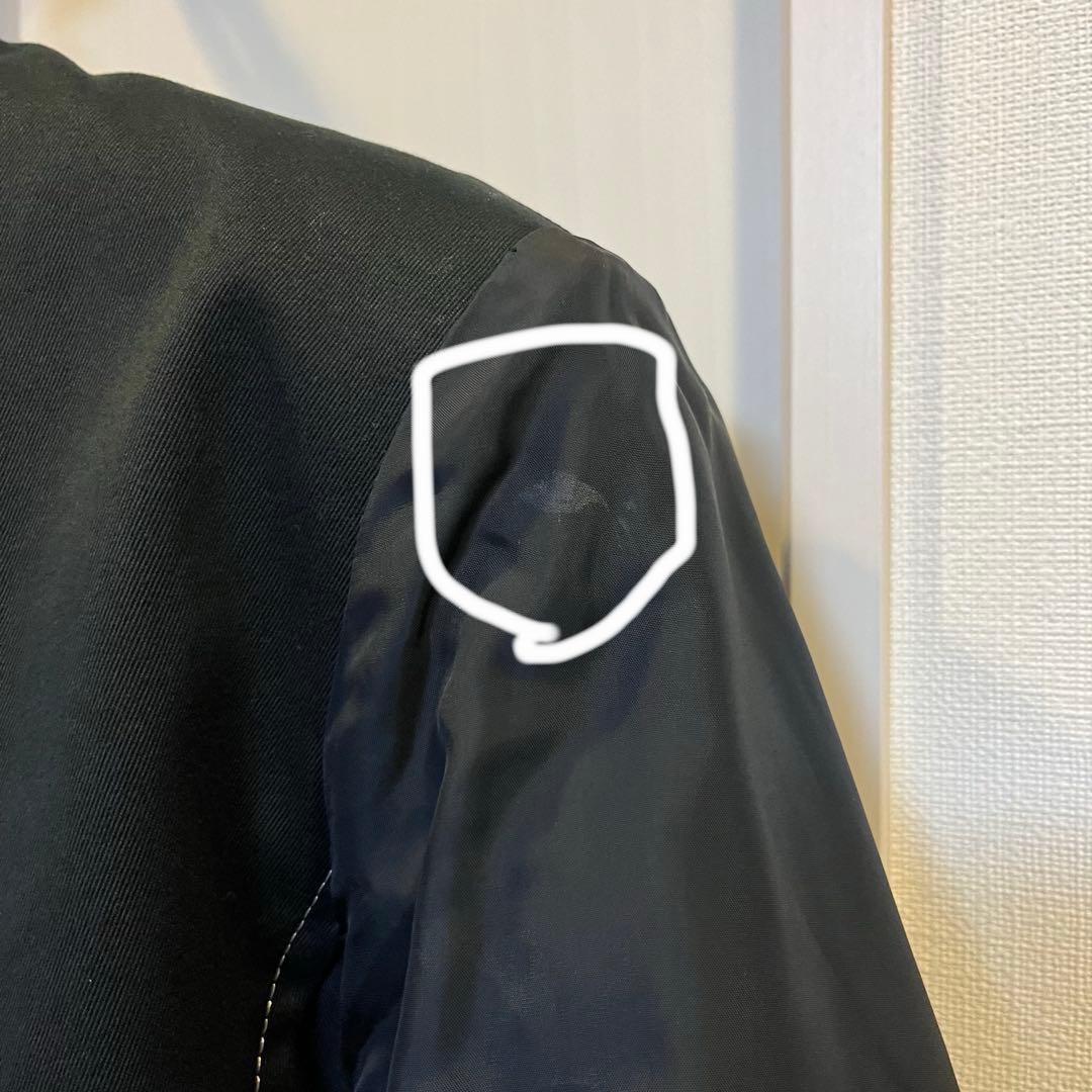 【Y’s】 コットンジャケット 白ステッチ ジッパーポケット ［黒］