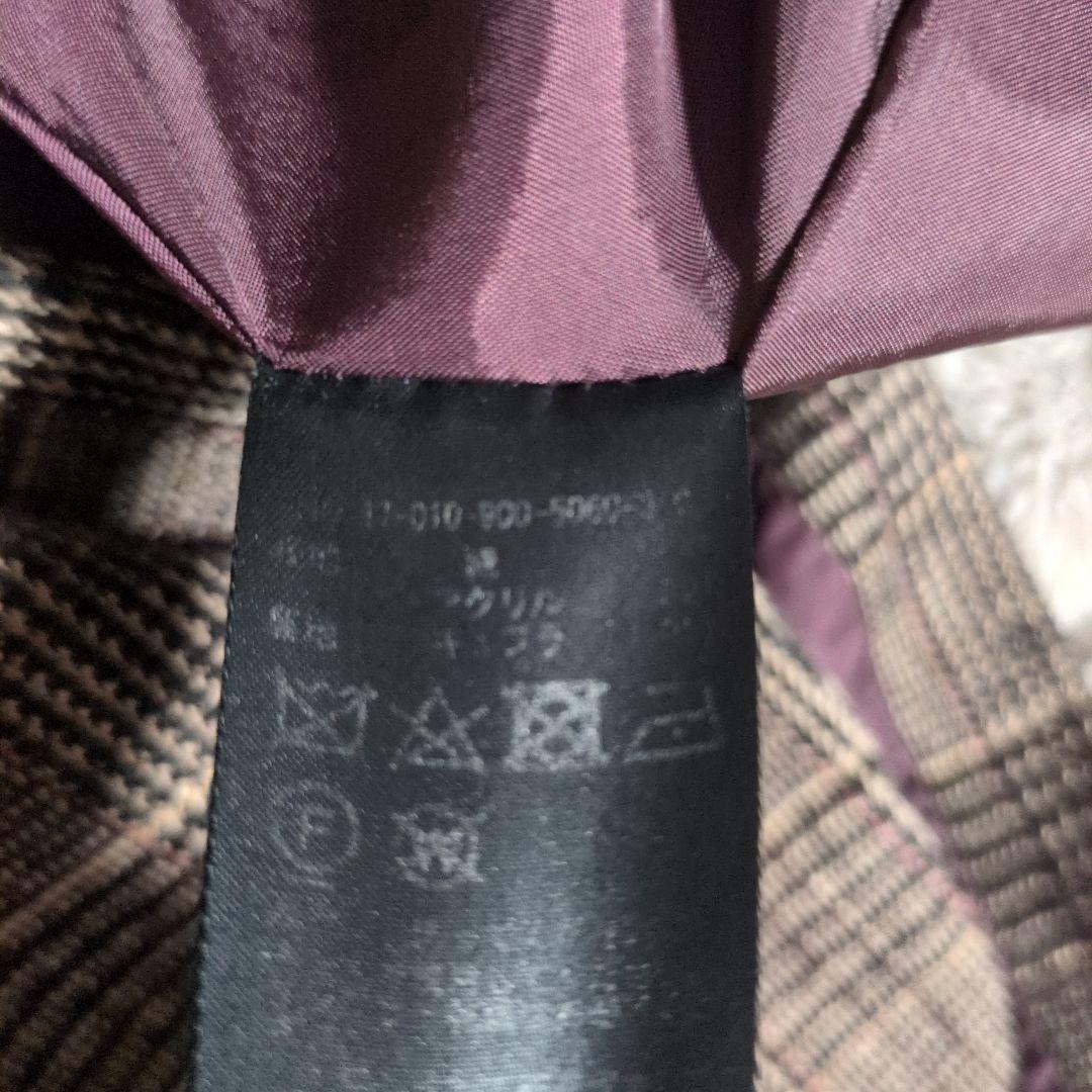 IENA モールチェック ダブルブレストジャケット 金ボタン ブラウン 36