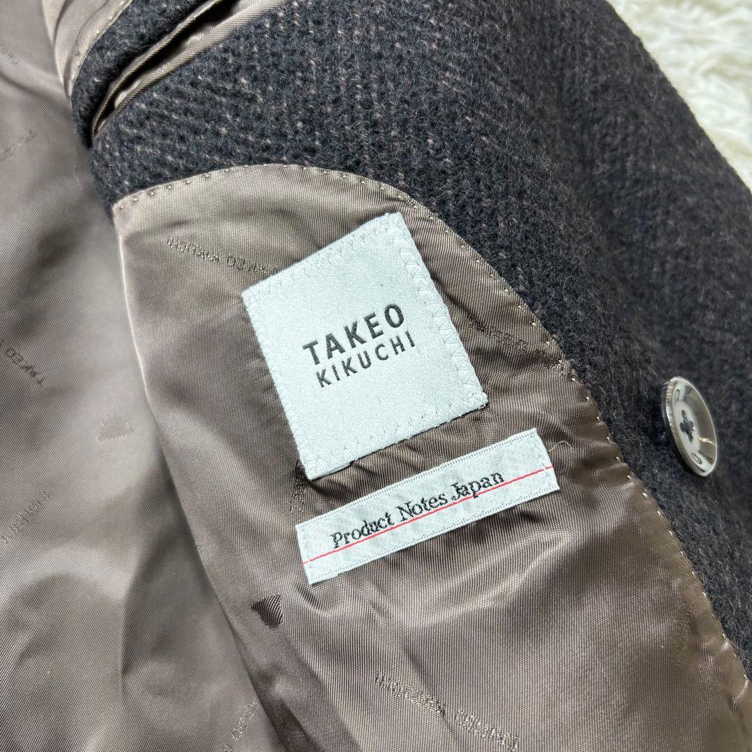 TAKEO KIKUCHI ダブルチェスターコート ヘリンボーン ブラウン 2