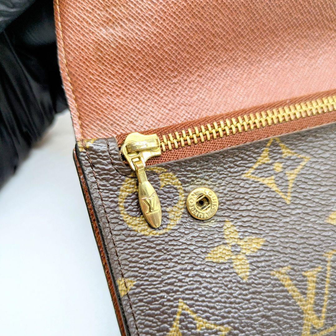 【超美品】アコルディオン 長財布 モノグラム ルイヴィトン チェーン付き