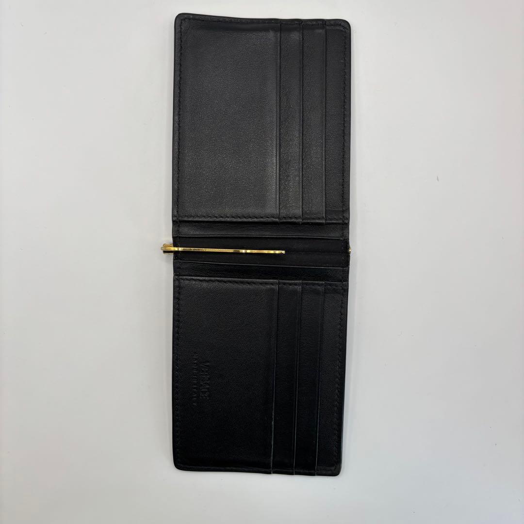 versace 二つ折り財布　マネークリップ　ブラック　メデューサ　ロゴ