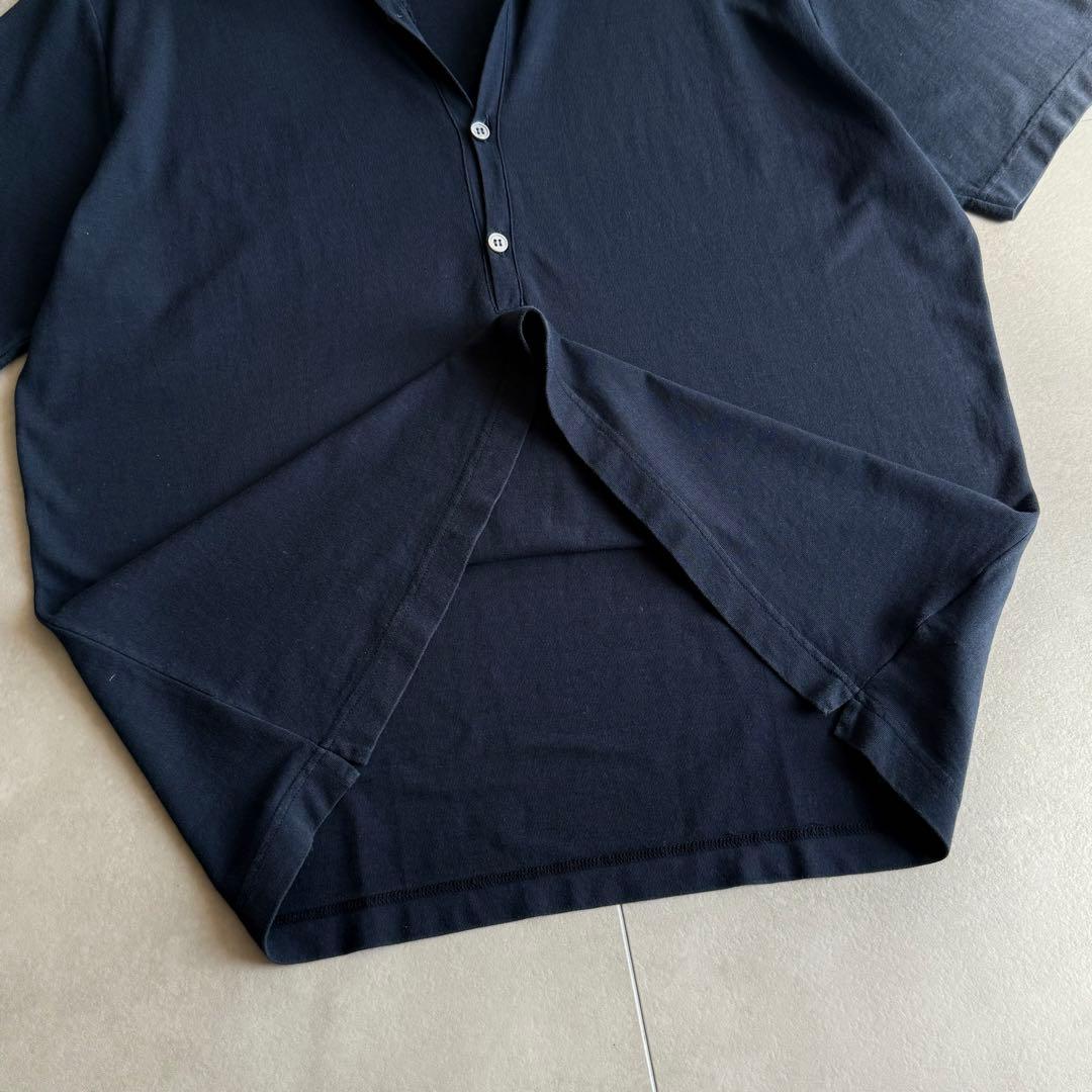 美品 ZANONE ザノーネ アイスコットン ポロシャツ ネイビー 紺50