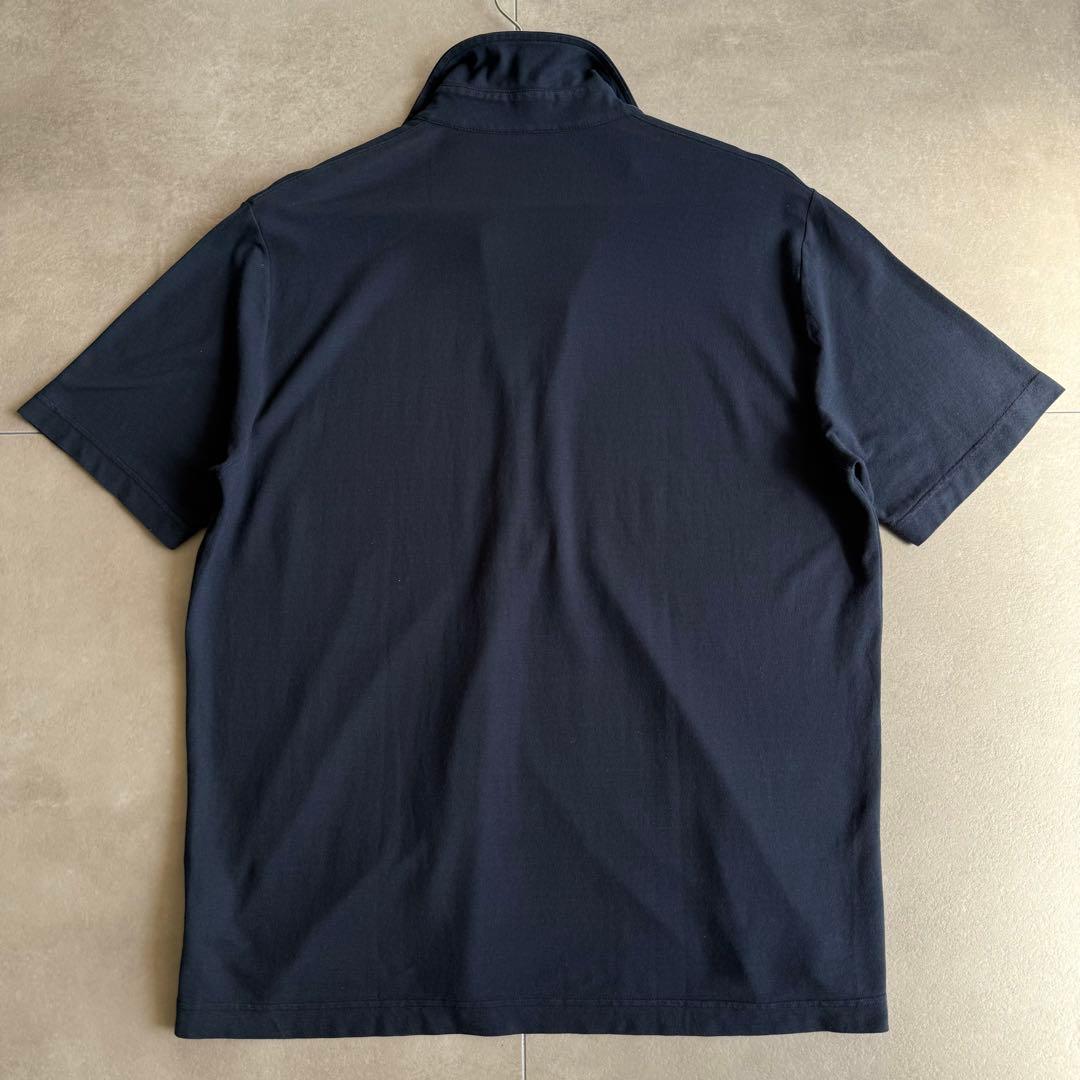 美品 ZANONE ザノーネ アイスコットン ポロシャツ ネイビー 紺50