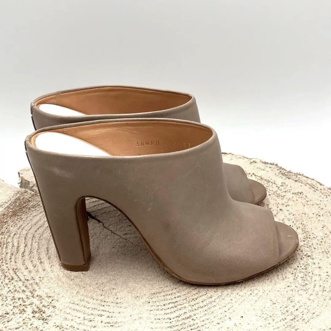 メゾンマルタンマルジェラ　オープントゥ　ブーティ　レザー　グレー系　23.5