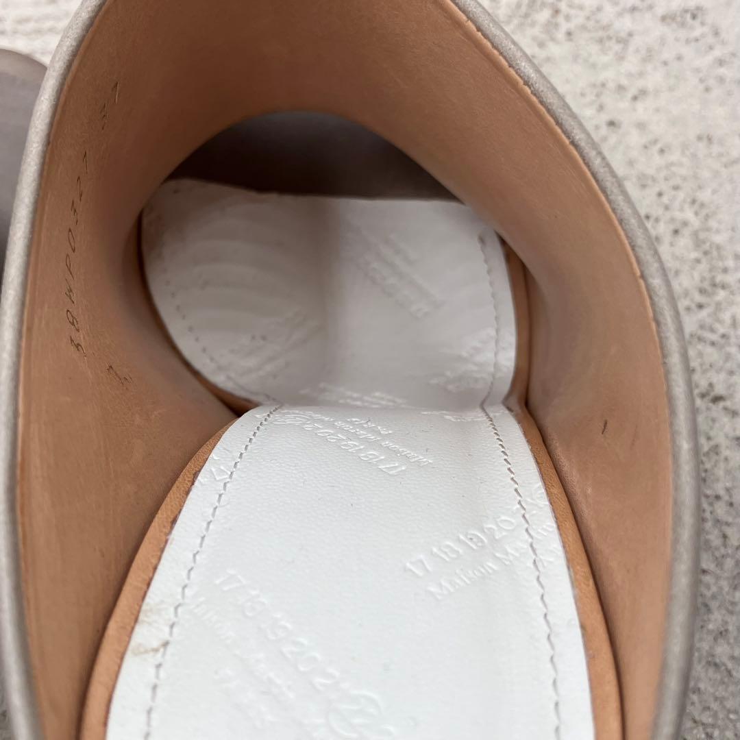 メゾンマルタンマルジェラ　オープントゥ　ブーティ　レザー　グレー系　23.5