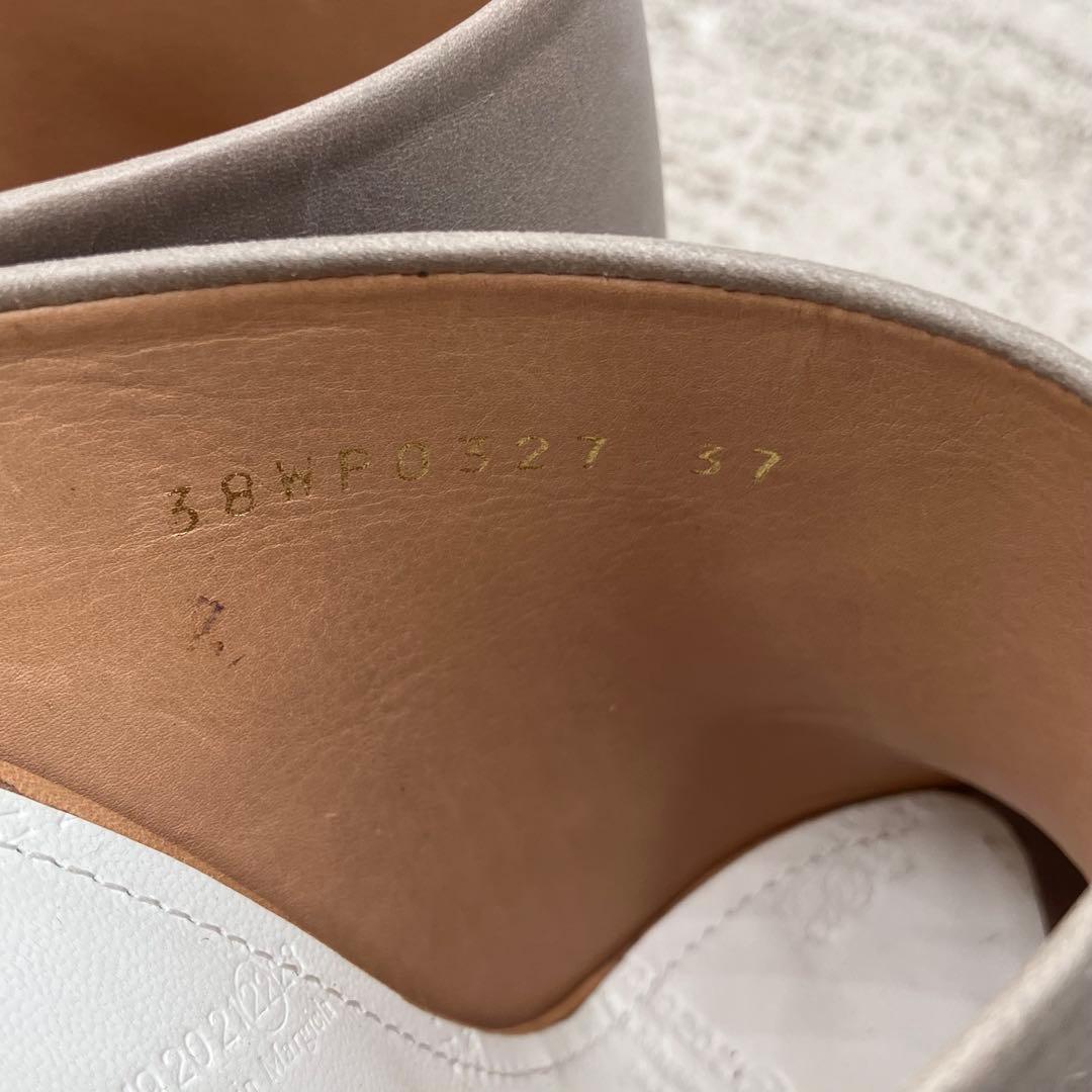 メゾンマルタンマルジェラ　オープントゥ　ブーティ　レザー　グレー系　23.5